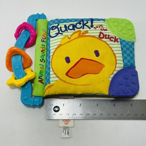 Bright Starts Animal Sounds Fun Baby Cloth Book Teethe Read Toy Infant Kid Play - Picture 7 of 12